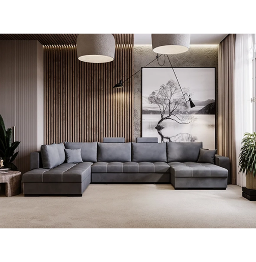 Narożnik London z Funkcją Spania U-kształtny z pojemnikiem