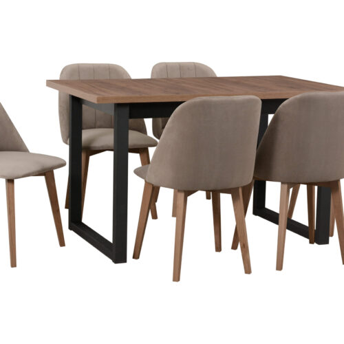 Zestaw Jadalniany Monti 3 + 6 krzeseł Ikon 3 – Loftowa Elegancja w Twoim Domu